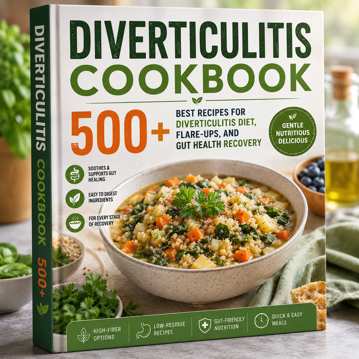 Diverticulitis Cookbook: 500+ Best Recipes for Diverticulitis Diet, Flare-Ups, and Gut Health Recovery