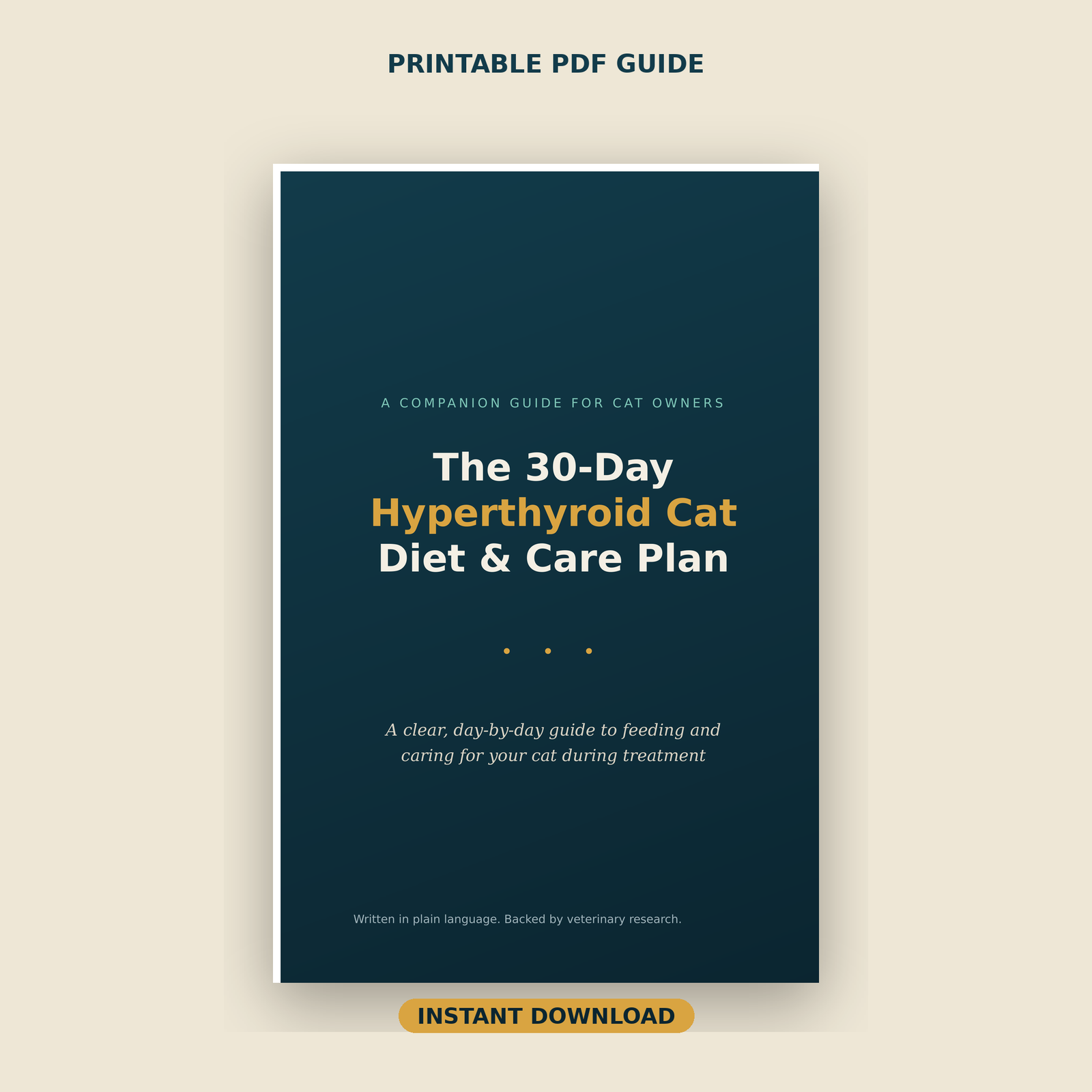 The 30-Day Hyperthyroid Cat Diet & Care Plan (PDF Guide) - Image 2